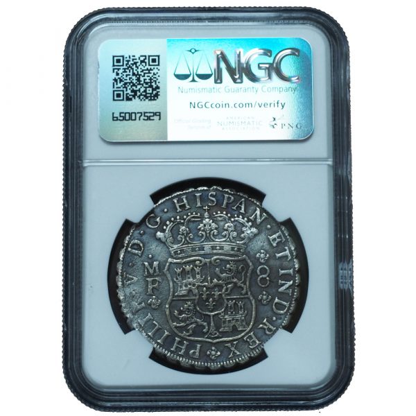 1744-Mo MF 8 Reales Reijgersdaal Ship Wreck UNC NGC