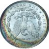 1885-O Morgan Dollar MS64 Star NGC Double Crescent Rainbow Toned