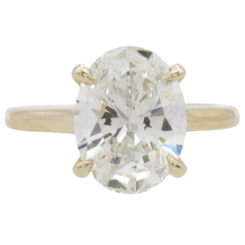 3ct Oval Diamond Solitaire Engagement Ring GIA 14K
