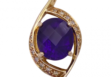 4.73ctw Oval Amethyst Pendant 14K (2)