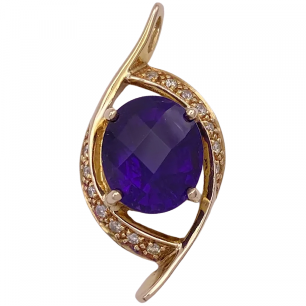 4.73ctw Oval Amethyst Pendant 14K (2)