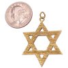 BIG Star of David Pendant Charm 14K Gold back