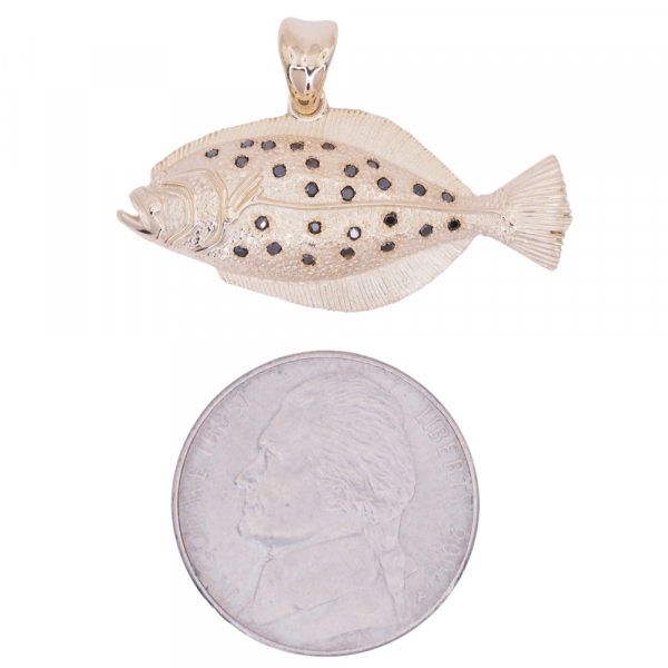 Black Diamond Spotted Flounder Yellow Gold Size