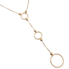 Circle Detail Y Drop Necklace 14K Gold
