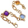 Colorful Gemstone Chunky Link Bracelet 14K (1)