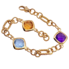Colorful Gemstone Chunky Link Bracelet 14K (2)