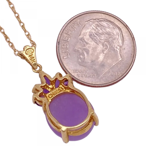 Lavender Jade and Amethyst Pendant Necklace 14K (1)