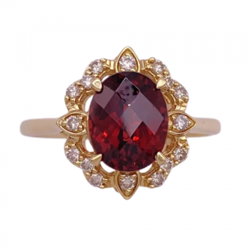 Le Vian 3.57ctw Garnet and Diamond Ring 14K Gold (2)