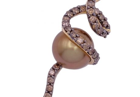 Le Vian Tahitian Chocolate Pearl & Diamond Pendant 14K