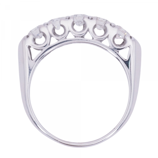 Mid Century 1 carat Diamond Anniversary band Profile