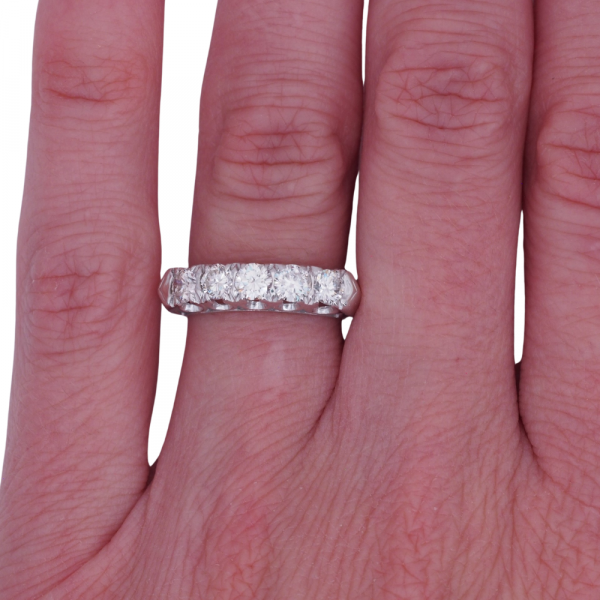 Mid Century 1 carat Diamond Anniversary band Worn
