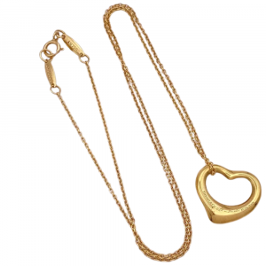 Tiffany & Co Elsa Peretti Floating Heart Necklace 18K (1)