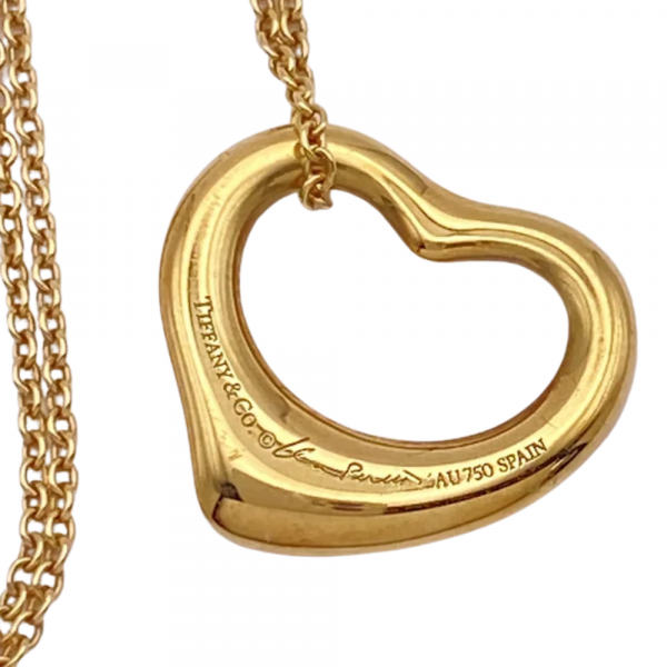 Tiffany & Co Elsa Peretti Floating Heart Necklace 18K (2)