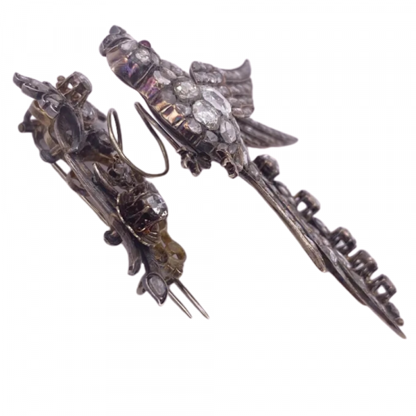 Victorian Diamond Encrusted Trembler Bird Brooch (1)