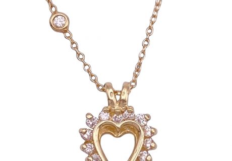 0.26ctw Diamond Heart Necklace 14K Gold