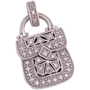 0.36ctw Diamond Scent Purse Locket Pendant 14K Gold