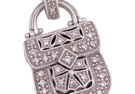 0.36ctw Diamond Scent Purse Locket Pendant 14K Gold
