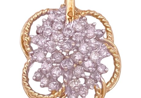 0.56ctw Diamond Cluster Pendant 14K Gold