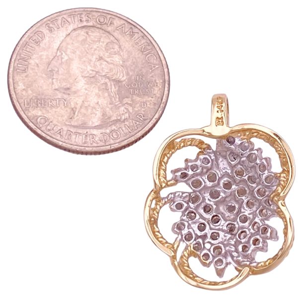 0.56ctw Diamond Cluster Pendant 14K Gold size