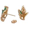 0.98ctw Emerald & Diamond Stud Earrings 14K back