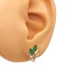 0.98ctw Emerald & Diamond Stud Earrings 14K worn
