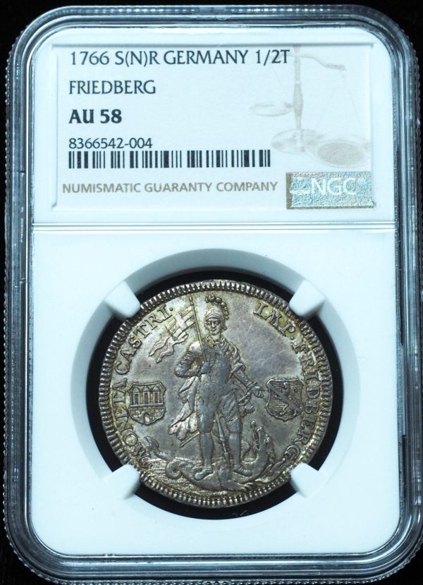 1766 SNR Germany Friedberg Half Taler AU58 NGC