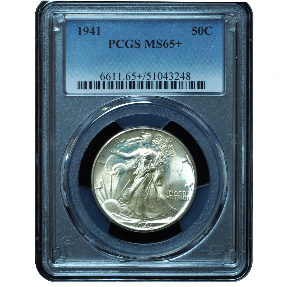 1941 Walking Liberty Half Dollar MS65+ PCGS Fresh from Original Rolls