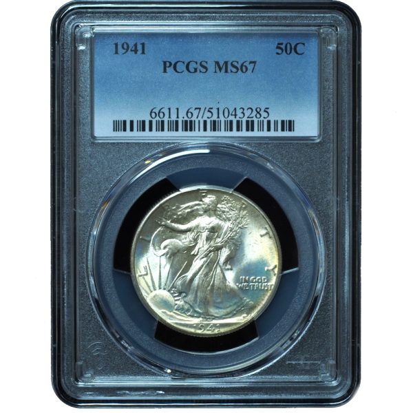 1941 Walking Liberty Half Dollar MS67 PCGS Fresh from Original Rolls