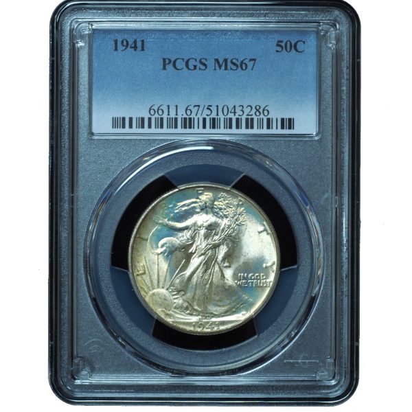1941 Walking Liberty Half Dollar MS67 PCGS Fresh from Original Rolls