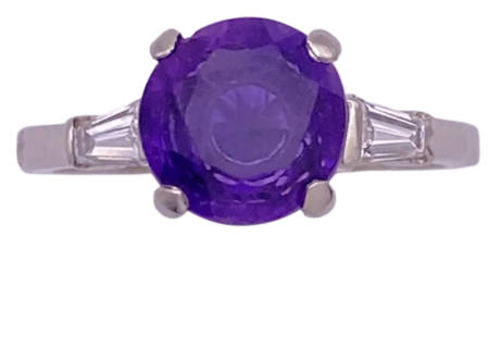 2.10ctw Art Deco Amethyst 3-Stone Ring 18K (2)