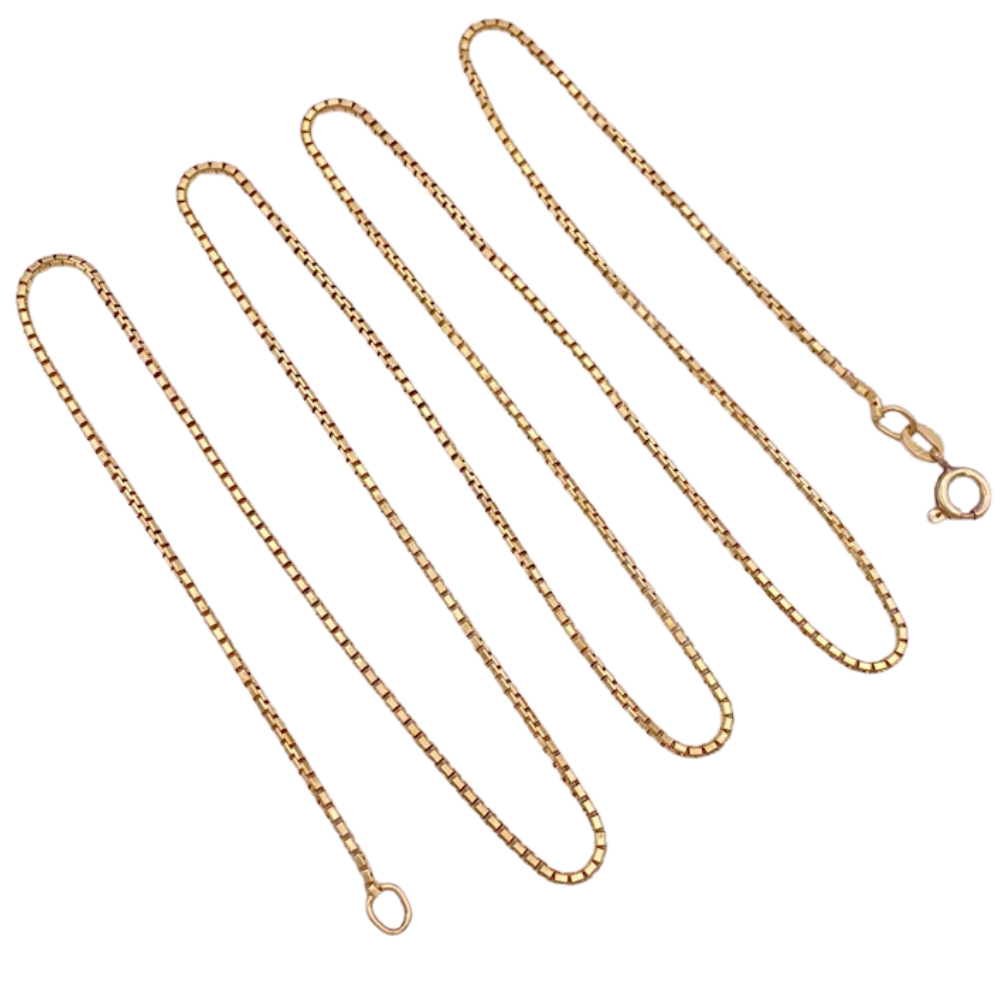 27.5” Box Link Chain Necklace 18K