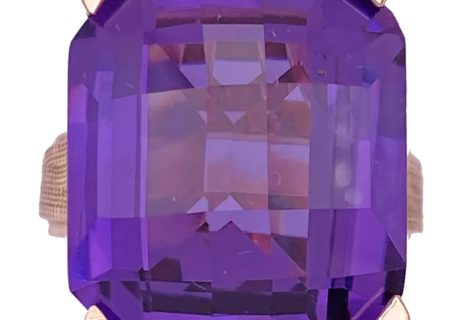 32.15ct Lab Alexandrite Statement Ring 14K Gold