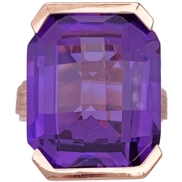32.15ct Lab Alexandrite Statement Ring 14K Gold