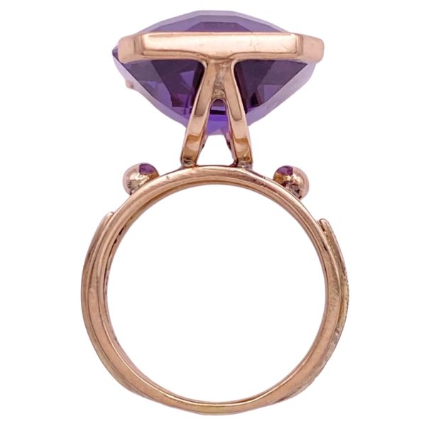 32.15ct Lab Alexandrite Statement Ring 14K Gold side profile