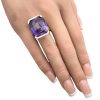 32.15ct Lab Alexandrite Statement Ring 14K Gold worn