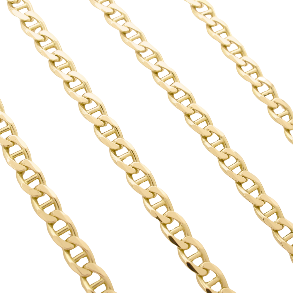 4.4mm Mariner Link Chain, 20.5″ Length 14K Gold