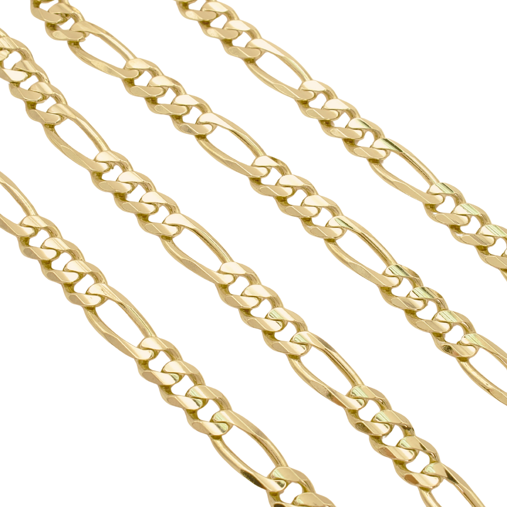 6.8mm Figaro Chain 14K Gold 24.5 Inch Length