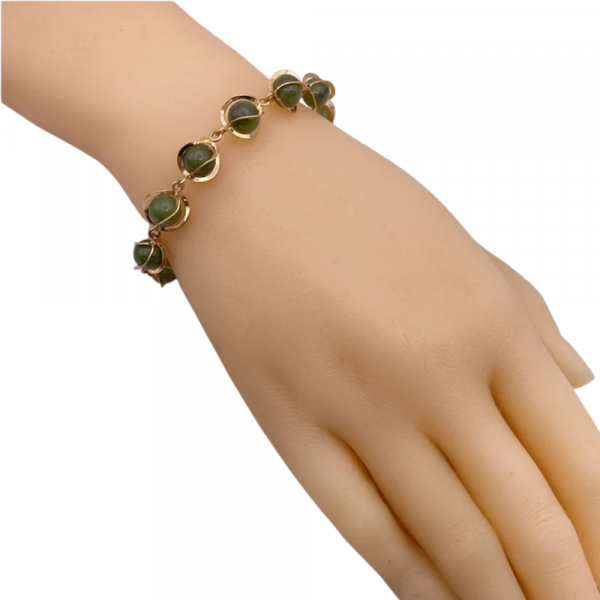 Caged Jade Orb Bracelet 14K (1)
