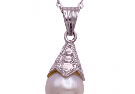 Cultured Pearl Pendant Necklace 14K & 18K (2)