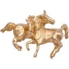 Double Horse Pendant 14K Yellow Gold