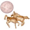 Double Horse Pendant 14K Yellow Gold back
