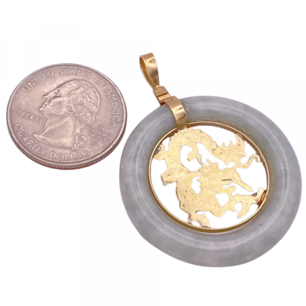 Jade DRAGON Circle Pendant 14K (1)