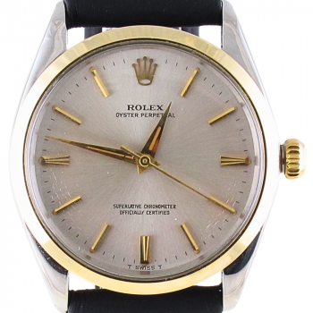 Pre-Owned Vintage Rolex 34MM Oyster Perpetual (1964) Two Tone On Leather Band Model 1002
