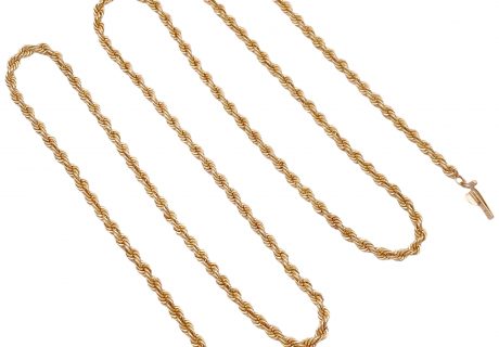 Solid Rope Link Necklace 14K Gold 20 Length