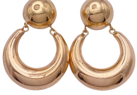 Statement Gold Door-Knocker Earrings 14K (2)