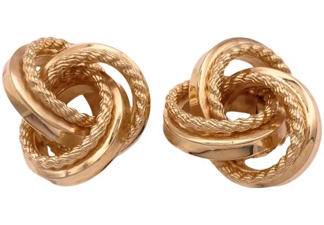 Trinity Love Knot Statement Earrings 14K Gold