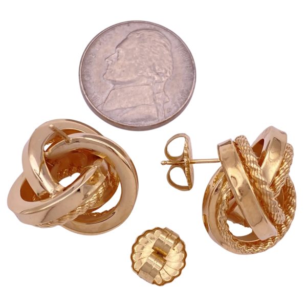 Trinity Love Knot Statement Earrings 14K Gold size