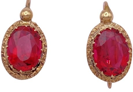 Victorian 3.20ctw Rubellite Tourmaline Drop Earrings 14K