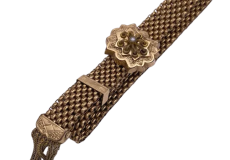 Victorian Seed Pearl Slide Bracelet Gold Filled