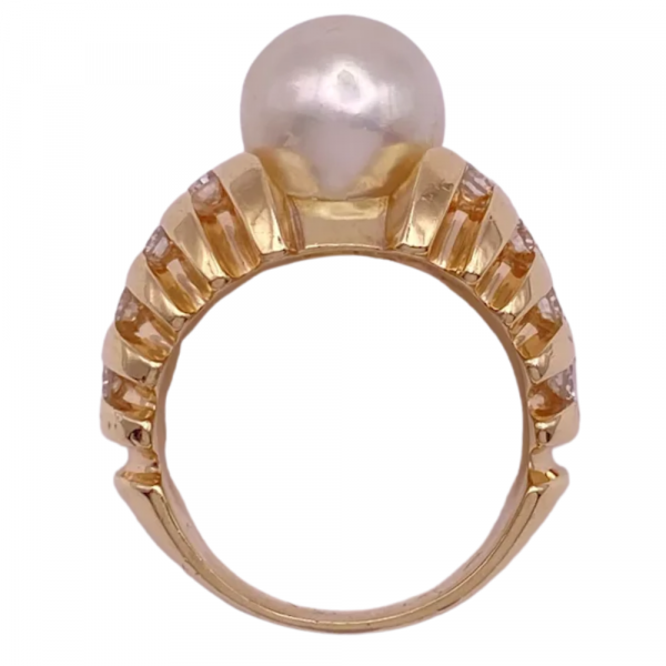 White Tahitian Cultured Pearl & Diamond Ring 14K (2)